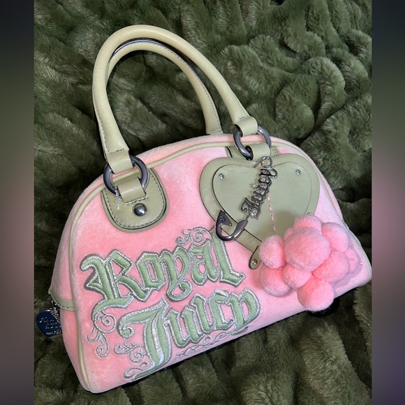 VINTAGE🌸Juicy Couture🌸Pink and Green💚Bowler Bag🌸 - Picture 14 of 15